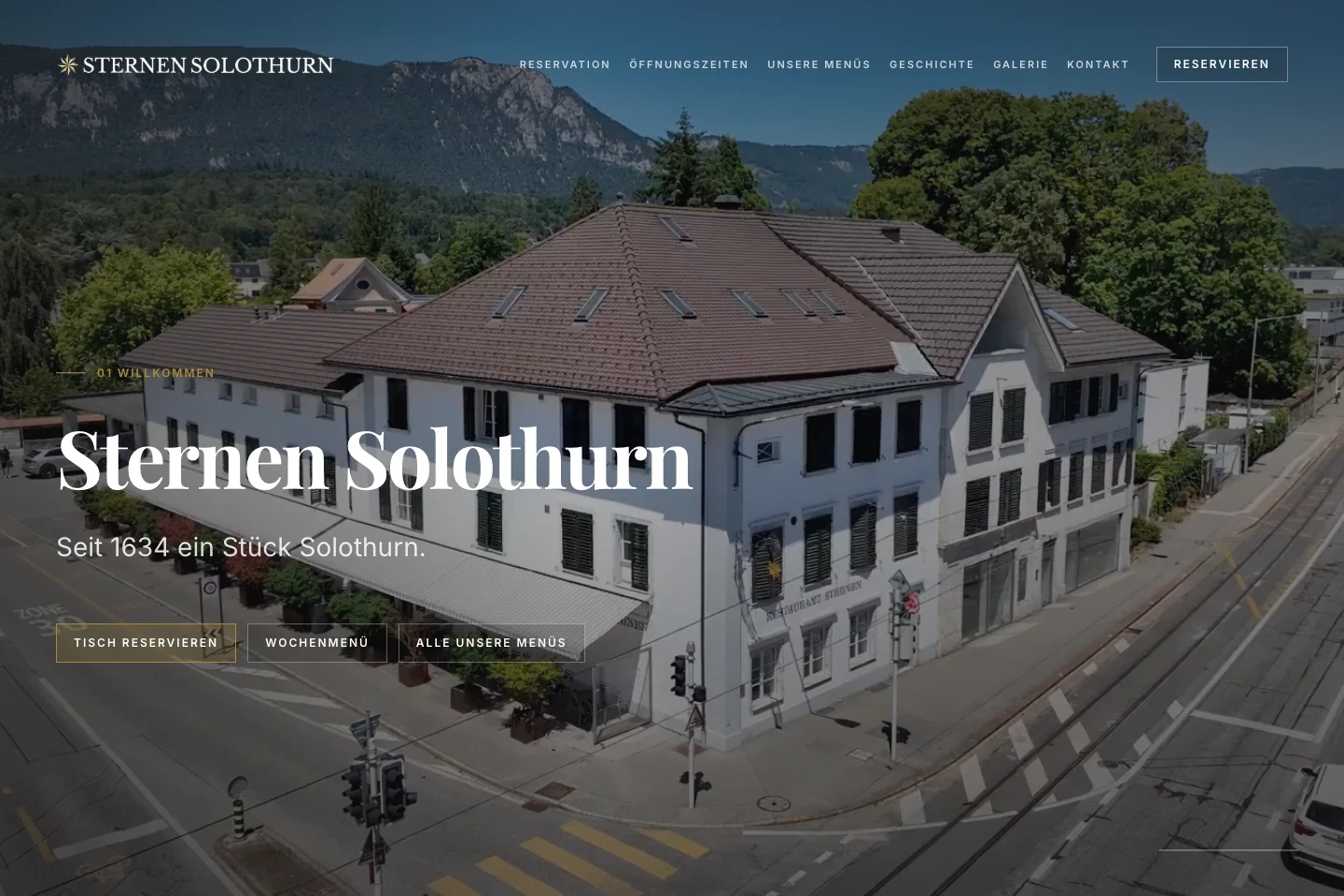 Startseite – Der erste Eindruck des Restaurants Sternen Solothurn.